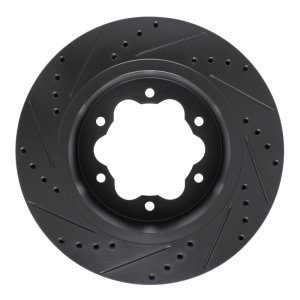 Ford Transit-350 HD Brake Rotor (1) - Rear Right - R1 Concepts - Drilled & Slotted - Black - `20-`25